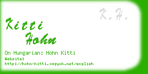 kitti hohn business card
